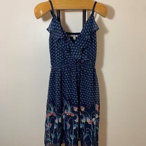 Lauren Conrad Blue Floral Chiffon Spring Dress - sz 6